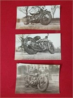 Three 1930's Indian Motorcycle Photographs