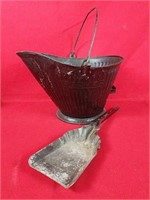Vintage Reeves Galvanized Coal Scuttle & Scoop
