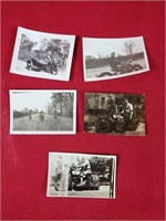 Five 1930's Vintage Motorcycle Photographs