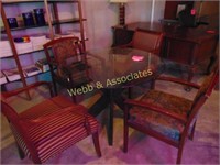 Glass top table and four chairs