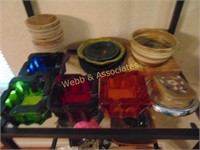 Assorted glass ashtrays