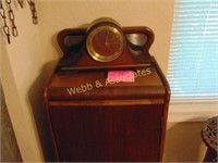 Antique mantel clock and music cabinet