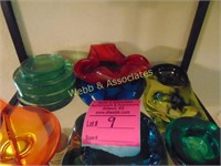 Assorted glass ashtrays