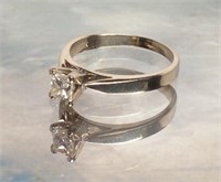 14kwg Ladies .43 Pt Diamond Engagment Ring Sz 6