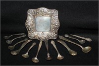 13pc Sterling Spoon & Plates