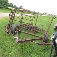 4 harrow sections and cart