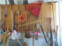 Large assortment of lawn and garden tools,