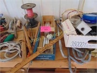 Tape, electrical wire, assorted shop items