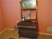 Antique green washstand