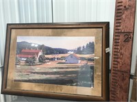 Farm scene framed picture