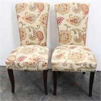 (2) Pier 1 Paisley Parson Chairs w/ Nail Head Trim