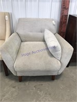 Cloth-covered chair, light gray