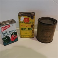 3 Vintage Condiment Cans