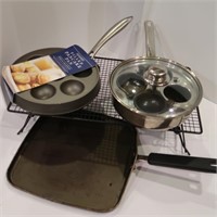 Kitchen Lot-Pancake Pan, Griddle, Stand, Misc.
