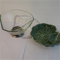 2 Leaf Shape Plates & Bowl