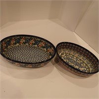 2 Hamdmade Serving Dishes made in Pohland