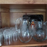 Contents of Shelf-Drinking Glasses, Water Pitchers