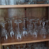 Contents of Shelf-Wine Goblets & other Glassware
