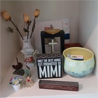 Contents of Shelf-Miniature Vases/Jewelry Box,Misc