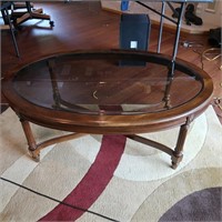 Oval Coffee Table w/Glass Insert