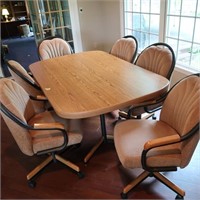 Table w/6 Padded Chairs-3 1/2' x 5 1/2'