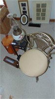 Vanity Chair & Oil Lamp