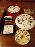 clocks, therometers