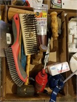 oil cans, wire brush, etc