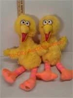Two big bird talking stuffed dolls