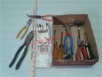 Various hand tools - pliers, screwdrivers and