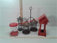 Various bird feeders