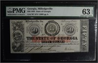 1863 $50.00 STATE OF GEORGIA PMG 63EPQ