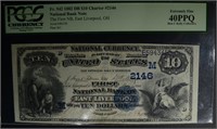 1882 DB $10 CHARTER #2146 PCGS 40PPQ