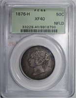 1876-H NEWFOUNDLAND HALF DOLLAR PCGS XF40