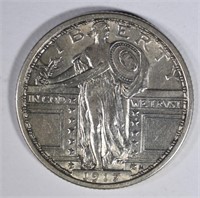 1917 TY.1 STANDING LIBERTY QUARTER  AU