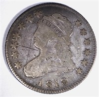 1818 CAPPED BUST QUARTER, FINE scratch obv