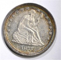 1877 SEATED QUARTER, BEAUTIFUL ORIGINAL CH BU