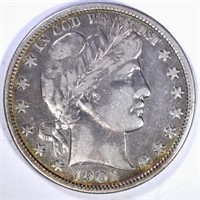 1901 BARBER HALF DOLLAR, VF