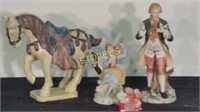 Horse, Man & Lady Figurines