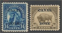 CANAL ZONE #77 & #79 MINT FINE-VF H