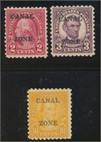 CANAL ZONE #97, #98 & #99 MINT FINE-VF H