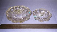 Vintage Set of Matching Clear Glass Ash Trays