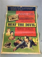 Vintage Beat The Devil movie poster measuring