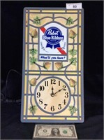 Vintage Pabst Blue Ribbon clock/ light up plastic