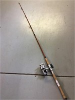 Vintage heavy duty graphite unmarked fishing pole