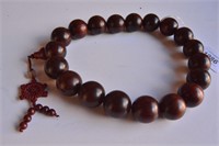Strand of Chinese zitan rosary beads,