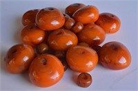 Bag of loose Tibetan amber beads,
