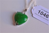 Chinese heart shaped jade pendant,