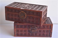 Pair of Chinese Huanghuali jewelley boxes,