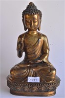 Chinese gilt bronze figure of Buddha Shanyamuni,